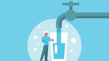 Abstract illustration water drinking from tab, clean water illustration vector