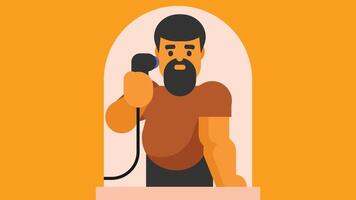 person talks to the phone isolated illustration vector