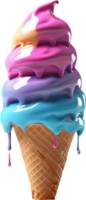 Picture of delicious-looking melted ice cream. AI-Generated png