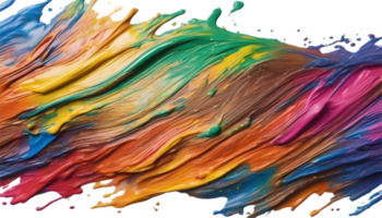 Rainbow wave oil painting using brush technique. Ai-Generated png