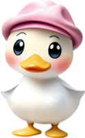 Cute watercolor cartoon duckling. Duckling clipart. AI-Generated png