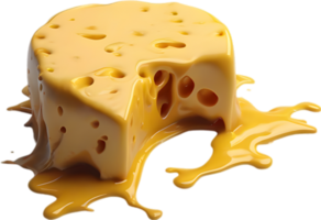 Picture of delicious-looking melted cheese. Ai-Generated png