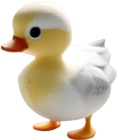 Cute watercolor cartoon duckling. Duckling clipart. AI-Generated png