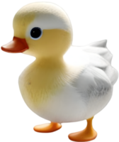 schattig waterverf tekenfilm eendje. eendje clip art. ai-gegenereerd png