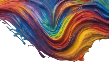 arco iris ola petróleo pintura utilizando cepillo técnica. generado por ai png