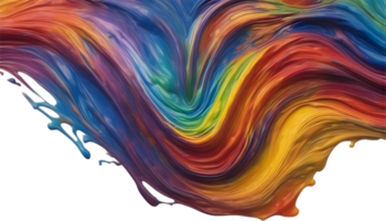 arc en ciel vague pétrole La peinture en utilisant brosse technique. généré par ai png