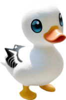 schattig waterverf tekenfilm eendje. eendje clip art. ai-gegenereerd png