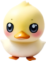 Cute watercolor cartoon duckling. Duckling clipart. AI-Generated png