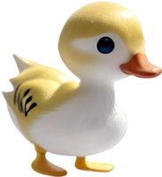 Cute watercolor cartoon duckling. Duckling clipart. AI-Generated png