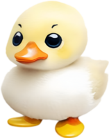 schattig waterverf tekenfilm eendje. eendje clip art. ai-gegenereerd png