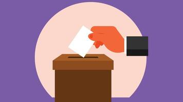 resumen elecciones caja y votación sistema ilustración vector