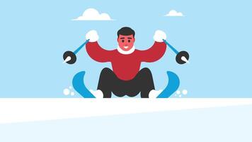 person doing Ice skating activities illustration vector