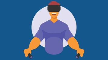 Virtual reality gaming concept with VR glasses illustration vector