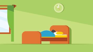 Person overslept and late for his work illustration vector