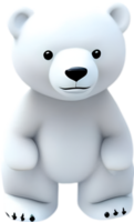 linda acuarela dibujos animados polar oso. polar oso clipart. generado por ai png