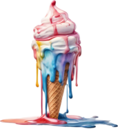 Picture of delicious-looking melted ice cream. AI-Generated png