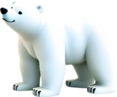 Cute watercolor cartoon Polar Bear. Polar bear clipart. AI-Generated png