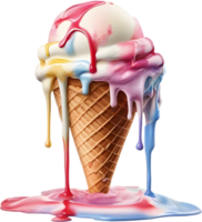 Picture of delicious-looking melted ice cream. AI-Generated png