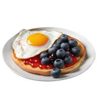 Plate with tasty breakfast png