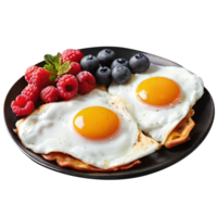 Plate with tasty breakfast png