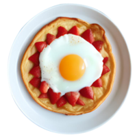 Plate with tasty breakfast png