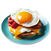 Plate with tasty breakfast png