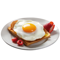 Plate with tasty breakfast png