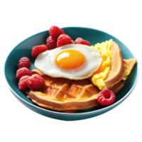 Plate with tasty breakfast png