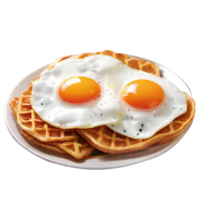 Plate with tasty breakfast png