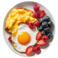 Plate with tasty breakfast png