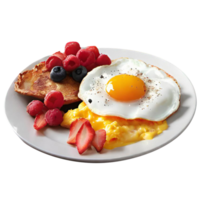 Plate with tasty breakfast png