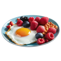 Plate with tasty breakfast png