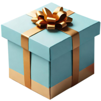 verde regalo scatola con oro arco png