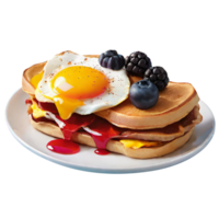 Plate with tasty breakfast png