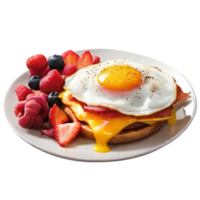 Plate with tasty breakfast png