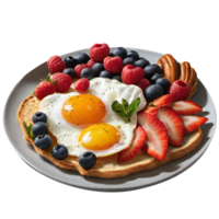 Plate with tasty breakfast png