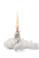 Smoke of rocket launch on transparent background png