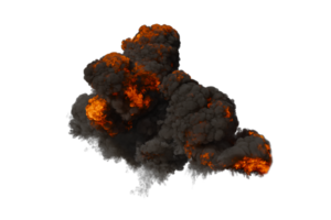 Aerial explosion on transparent background png