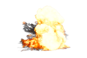 Battle ship muzzle flash on transparent background png