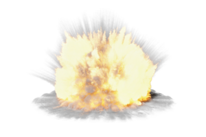 Artillery explosion on transparent background png