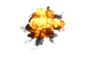 Aerial explosion on transparent background png