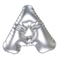 argent ballon Police de caractère 3d le rendu lettre une png