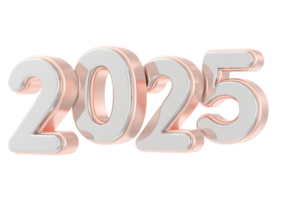 gelukkig nieuw jaar aantal 2025 3d geven png