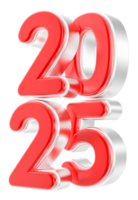 content Nouveau année nombre 2025 3d rendre png