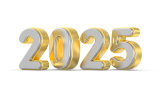 glücklich Neu Jahr Nummer 2025 3d machen png