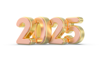 contento nuovo anno numero 2025 3d rendere png