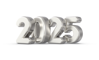 Happy New Year Number 2025 3d Render png