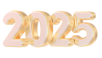 contento nuevo año número 2025 3d hacer png