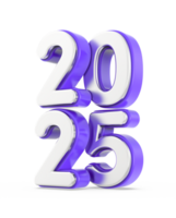 contento nuevo año número 2025 3d hacer png