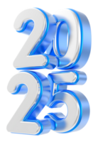 content Nouveau année nombre 2025 3d rendre png